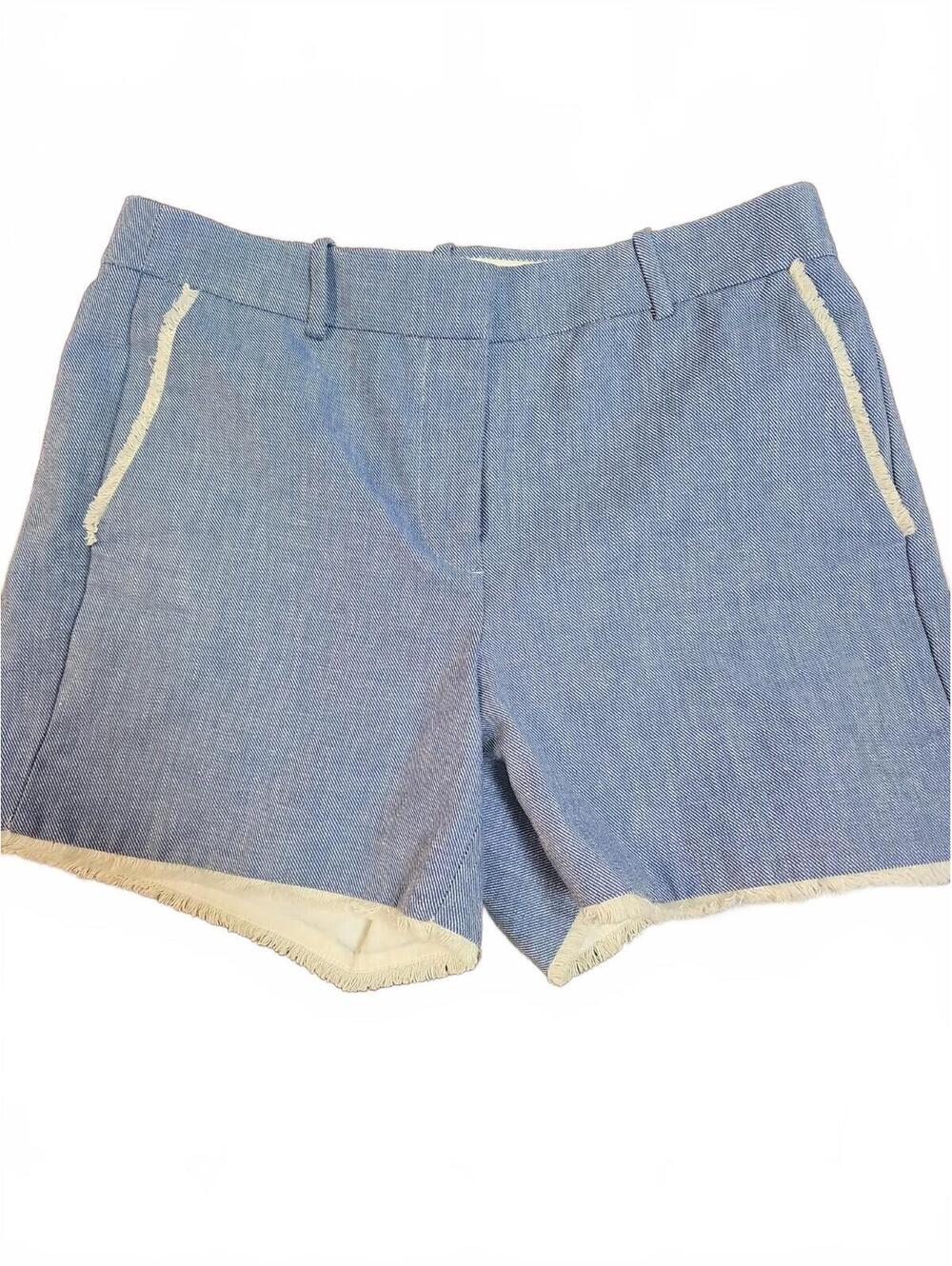 J. Crew Chino Shorts Women's 0 Blue White Color Blend 100% Cotton